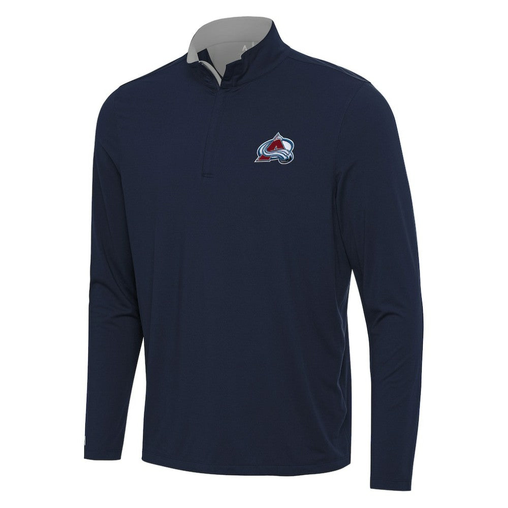 Colorado Avalanche Antigua Content Quarter-Zip Pullover Top - Navy/Gray Pullover