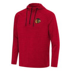 Chicago Blackhawks Antigua Spikes Quarter-Zip Hoodie - Heather Red Hoodies