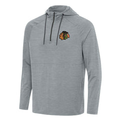 Chicago Blackhawks Antigua Spikes Quarter-Zip Hoodie - Heather Gray Hoodies