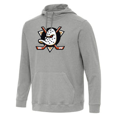 Anaheim Ducks Antigua Cloud Pullover Hoodie - Heather Gray Hoodies