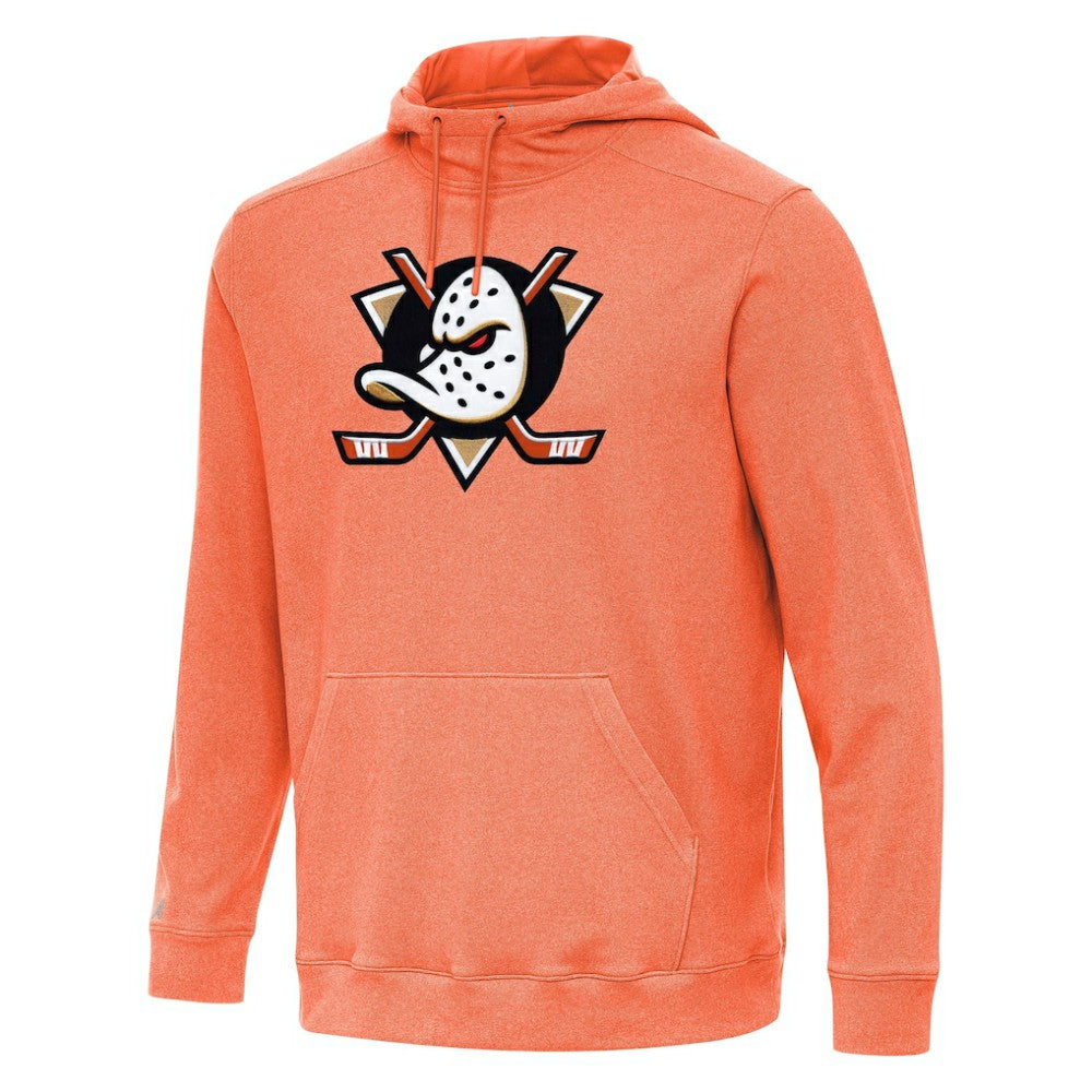 Anaheim Ducks Antigua Cloud Pullover Hoodie - Heather Orange Hoodies