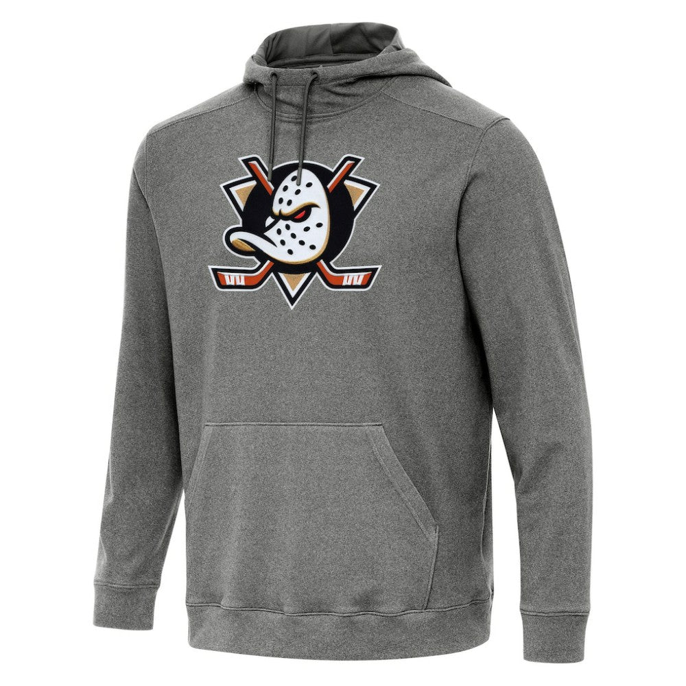 Anaheim Ducks Antigua Cloud Pullover Hoodie - Heather Black Hoodies