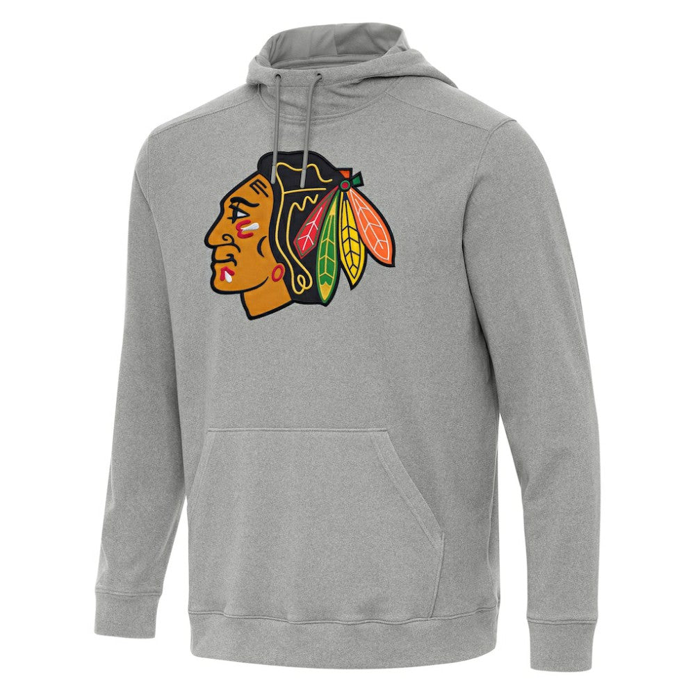 Chicago Blackhawks Antigua Cloud Pullover Hoodie - Heather Gray Hoodies