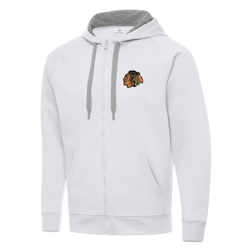 Chicago Blackhawks Antigua Big & Tall Victory Full-Zip Hoodie - White Hoodies