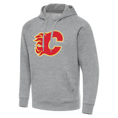 Calgary Flames Antigua Big & Tall Victory Pullover Hoodie - Heather Gray Hoodies