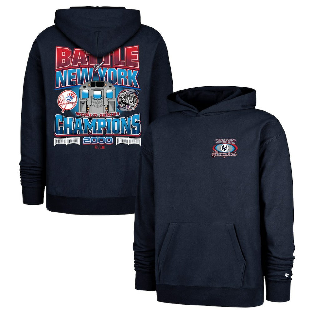 New York Yankees 2000 World Series Champions Showcase Backer Pullover Hoodie Navy