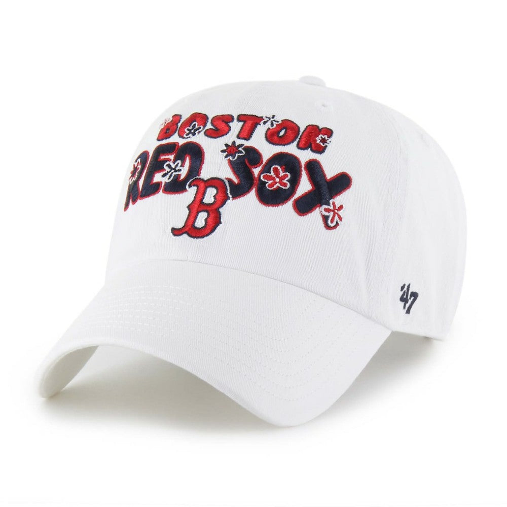 Boston Red Sox Women's Flower Power Clean Up Adjustable Hat White