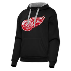 Detroit Red Wings Antigua Women's Victory Pullover Hoodie - Black Hoodies