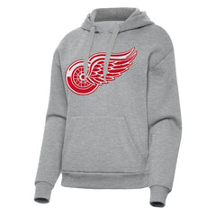 Detroit Red Wings Antigua Women's Victory Pullover Hoodie - Heather Gray Hoodies