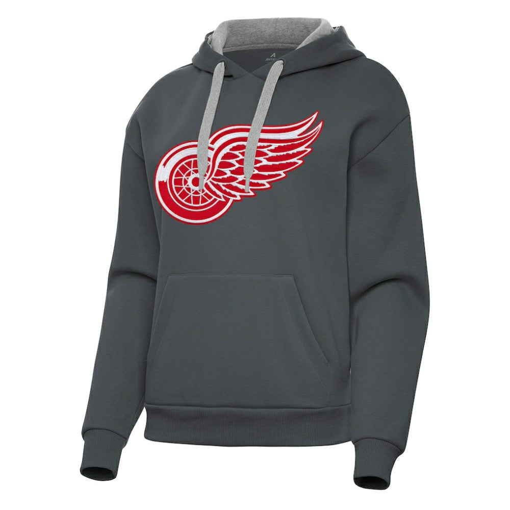 Detroit Red Wings Antigua Women's Victory Pullover Hoodie - Charcoal Hoodies