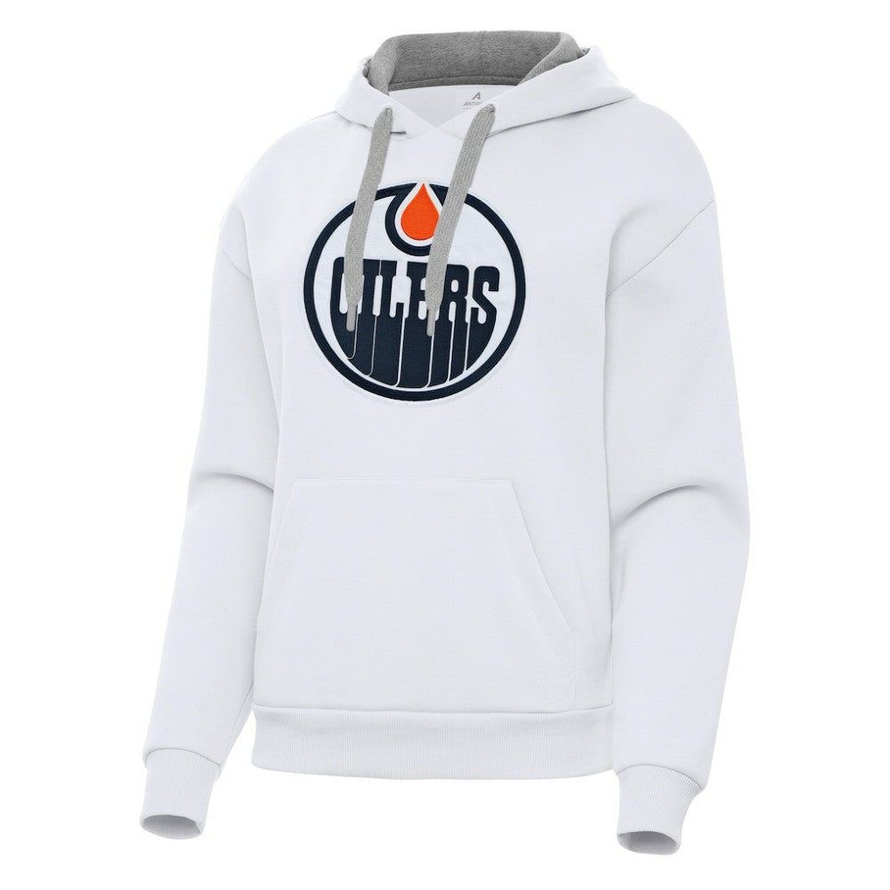 Edmonton Oilers Antigua Women's Victory Pullover Hoodie - White Hoodies