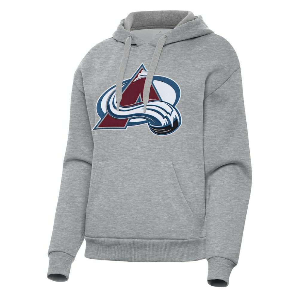 Colorado Avalanche Antigua Women's Victory Pullover Hoodie - Heather Gray Hoodies