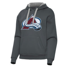 Colorado Avalanche Antigua Women's Victory Pullover Hoodie - Charcoal Hoodies