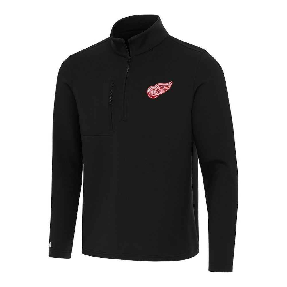 Detroit Red Wings Antigua Insider Quarter-Zip Top - Black Tops