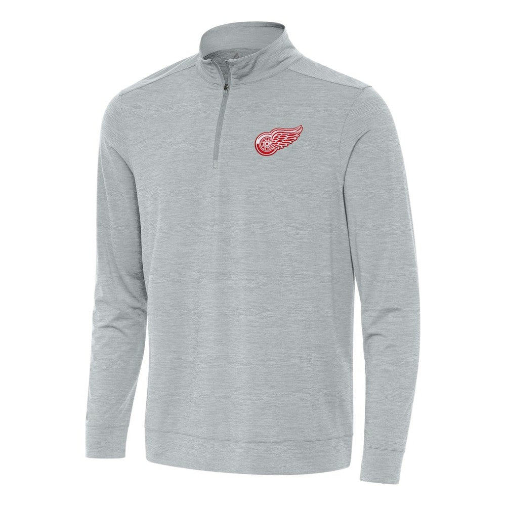 Detroit Red Wings Antigua Bright Quarter-Zip Top - Heather Gray Tops