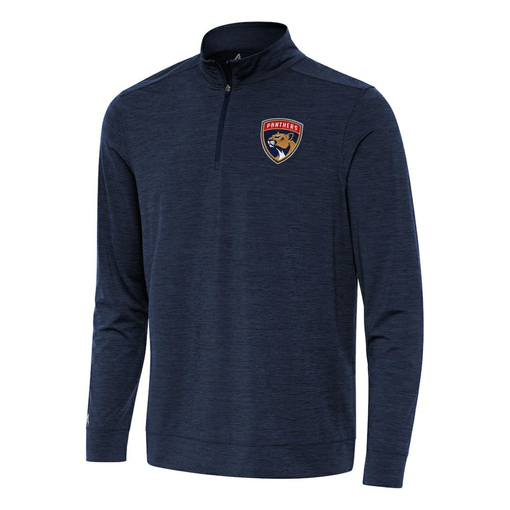 Florida Panthers Antigua Bright Quarter-Zip Top - Heather Navy Tops