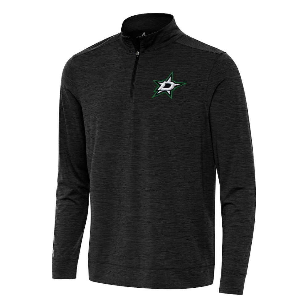 Dallas Stars Antigua Bright Quarter-Zip Top - Heather Black Tops