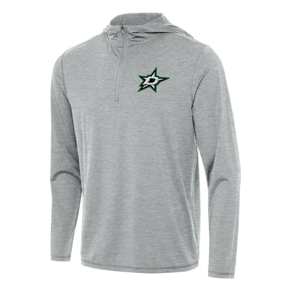 Dallas Stars Antigua Tidy Quarter-Zip Hoodie - Heather Gray Hoodies