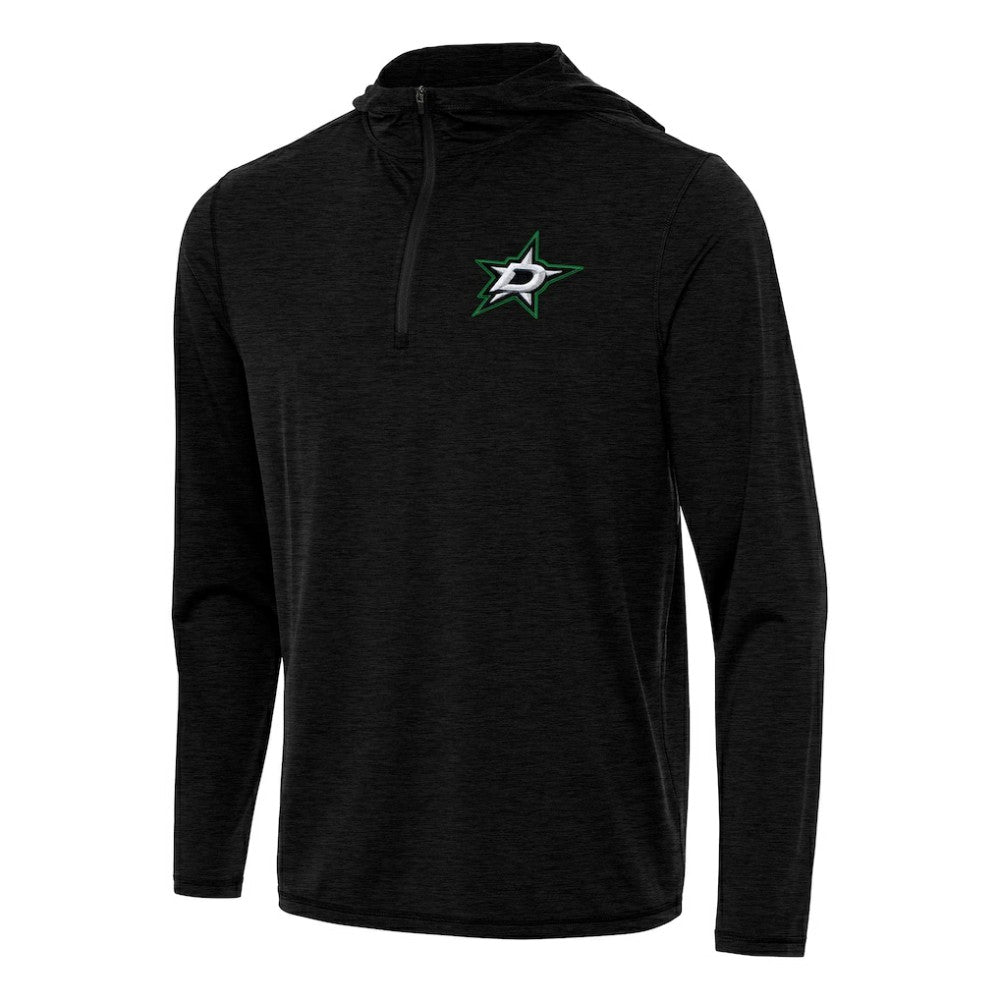 Dallas Stars Antigua Tidy Quarter-Zip Hoodie - Heather Black Hoodies