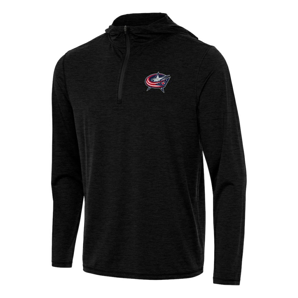 Columbus Blue Jackets Antigua Tidy Quarter-Zip Hoodie - Heather Black Hoodies