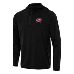 Columbus Blue Jackets Antigua Tidy Quarter-Zip Hoodie - Heather Black Hoodies