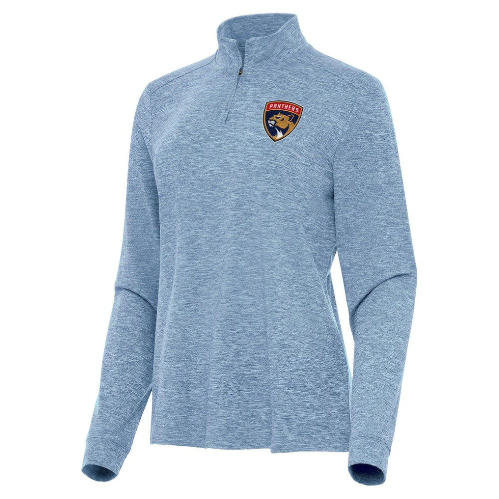 Florida Panthers Antigua Women's Mentor Quarter-Zip Mock Long Sleeve Top - Heather Aqua Tops