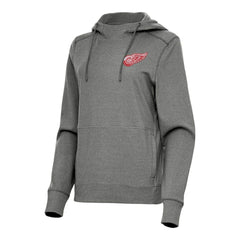 Detroit Red Wings Antigua Women's Justice Pullover Hoodie - Heather Black Hoodies