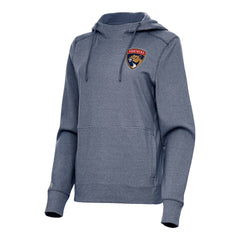 Florida Panthers Antigua Women's Justice Pullover Hoodie - Heather Navy Hoodies
