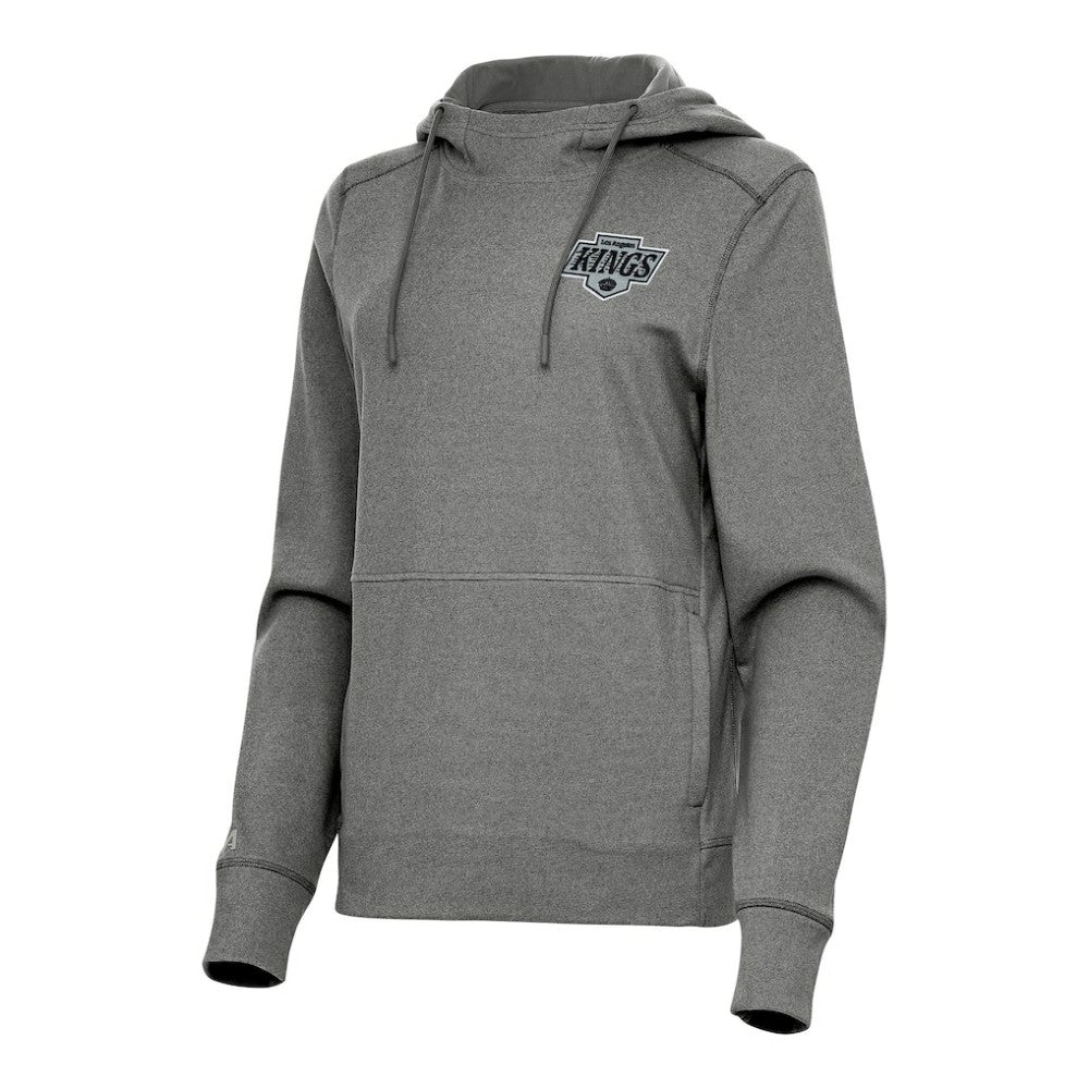 Los Angeles Kings Antigua Women's Justice Pullover Hoodie - Heather Black Hoodies