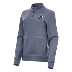 Colorado Avalanche Antigua Women's Crush Quarter-Zip Fleece Sweatshirt - Heather Navy Sweatshirts