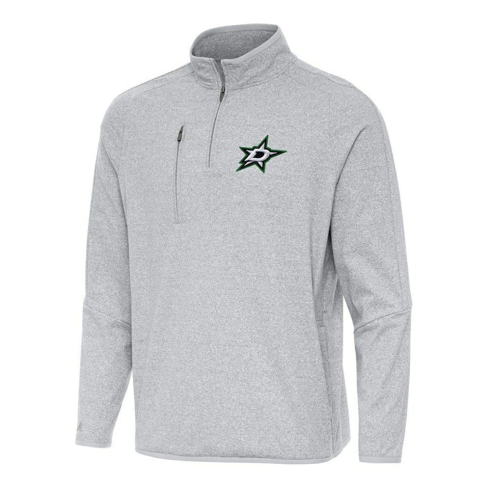 Dallas Stars Antigua Certain Quarter-Zip Tri-Blend Sweatshirt - Heather Gray Sweatshirts