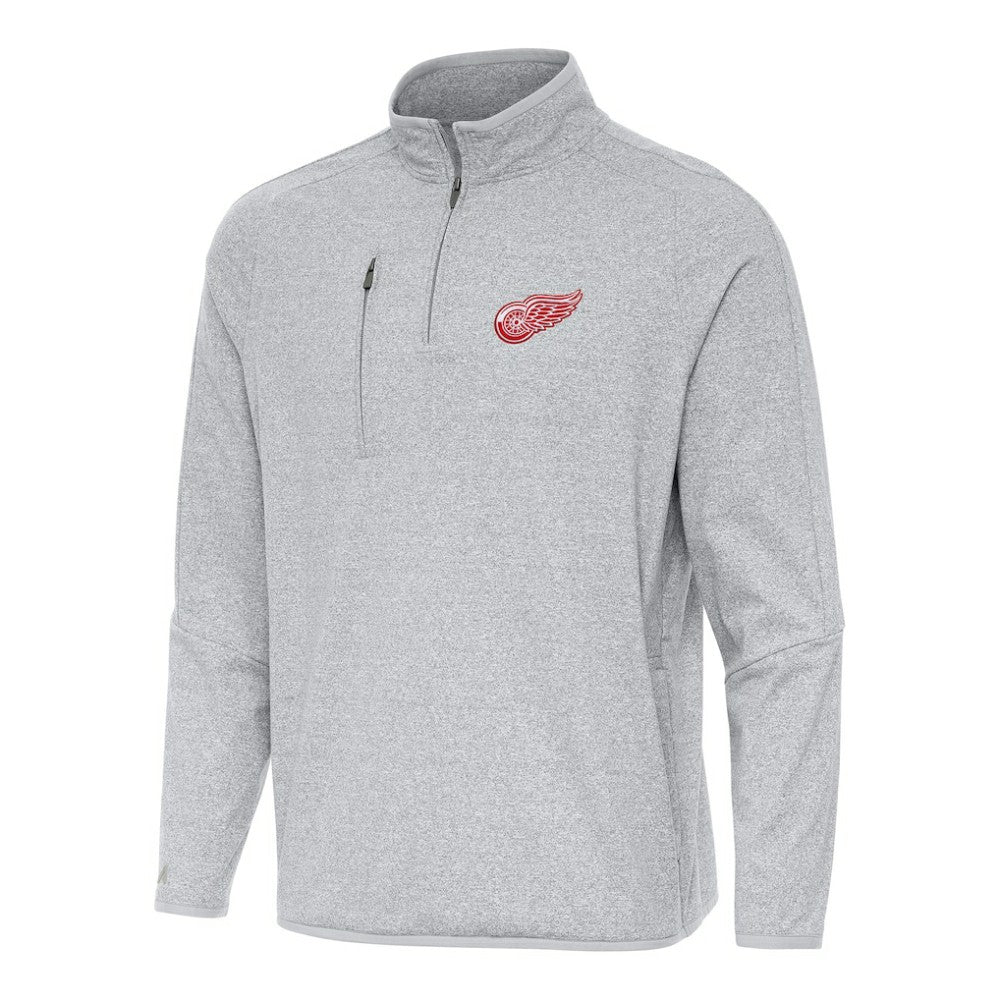 Detroit Red Wings Antigua Certain Quarter-Zip Tri-Blend Sweatshirt - Heather Gray Sweatshirts