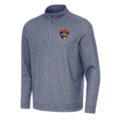 Florida Panthers Antigua Subtle Quarter-Zip Sweatshirt - Heather Navy Sweatshirts