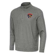 Florida Panthers Antigua Subtle Quarter-Zip Sweatshirt - Heather Black Sweatshirts