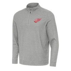 Detroit Red Wings Antigua Subtle Quarter-Zip Sweatshirt - Heather Gray Sweatshirts