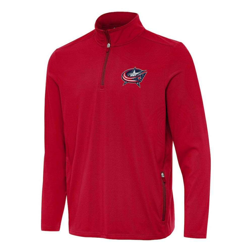 Columbus Blue Jackets Antigua Perilous Quarter-Zip Sweatshirt - Red Sweatshirts