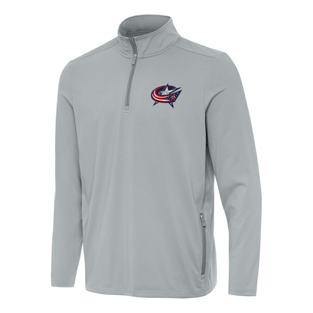 Columbus Blue Jackets Antigua Perilous Quarter-Zip Sweatshirt - Gray Sweatshirts