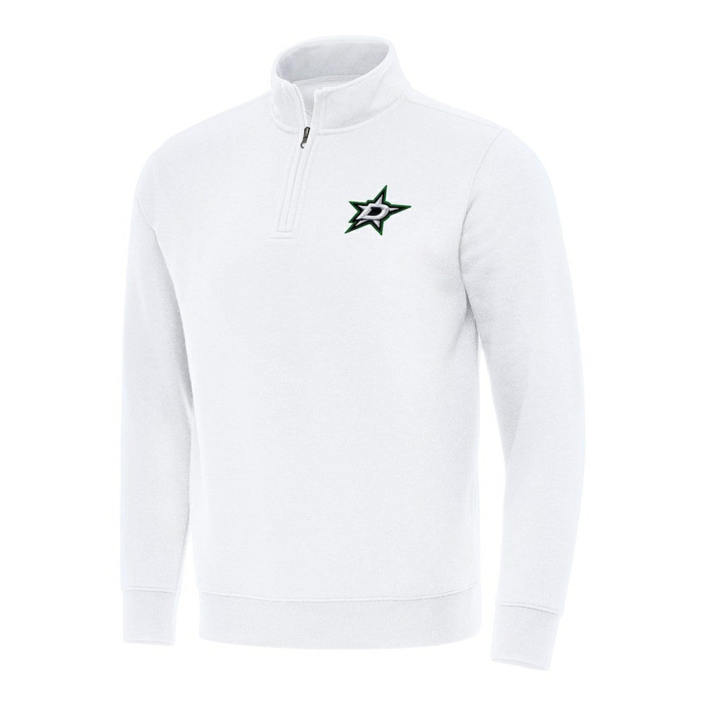 Dallas Stars Antigua Victory Quarter-Zip Mock Sweatshirt - White Sweatshirts