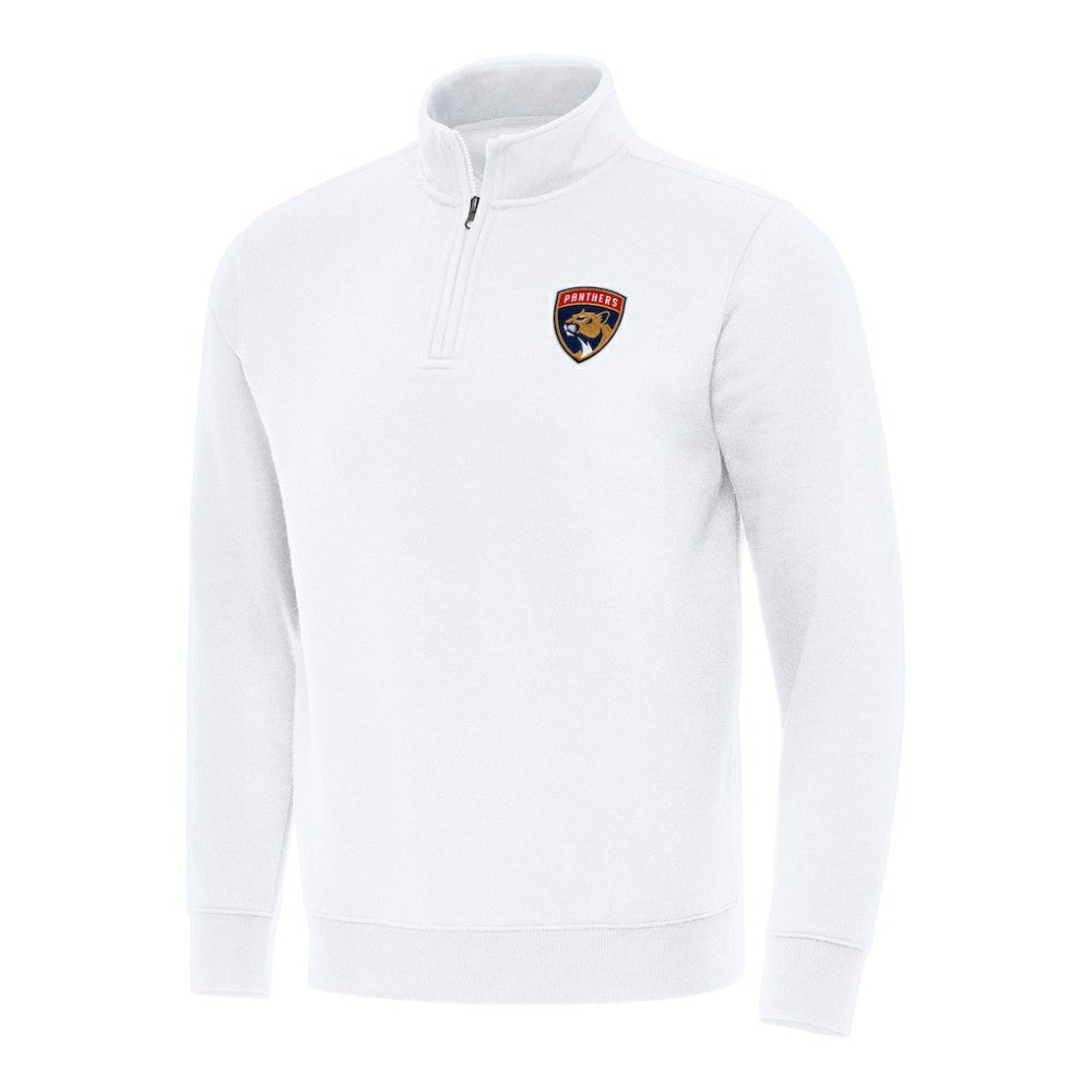 Florida Panthers Antigua Victory Quarter-Zip Mock Sweatshirt - White Sweatshirts