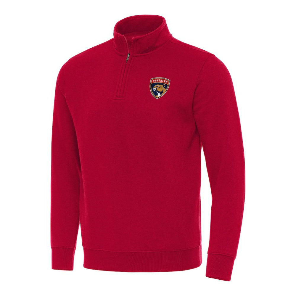 Florida Panthers Antigua Victory Quarter-Zip Mock Sweatshirt - Red Sweatshirts