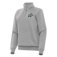 Dallas Stars Antigua Women's Victory Quarter-Zip Sweatshirt - Heather Gray Sweatshirts