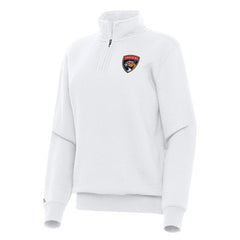 Florida Panthers Antigua Women's Victory Quarter-Zip Sweatshirt - White Sweatshirts
