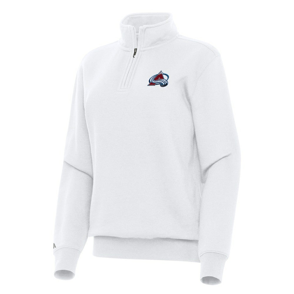 Colorado Avalanche Antigua Women's Victory Quarter-Zip Sweatshirt - White Sweatshirts