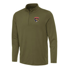 Florida Panthers Antigua Reprocess Quarter-Zip Top - Olive Tops