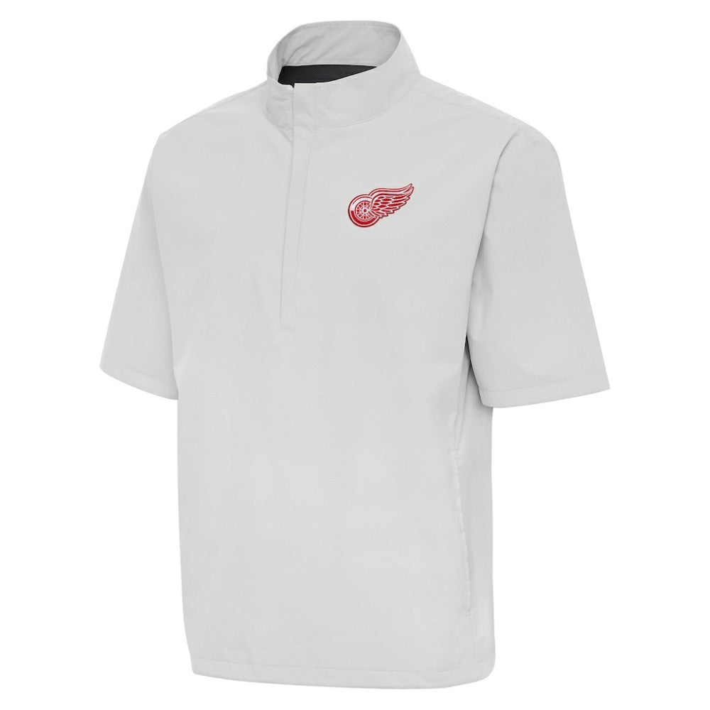 Detroit Red Wings Antigua Brisk Quarter-Zip Windbreaker - Heather Gray
