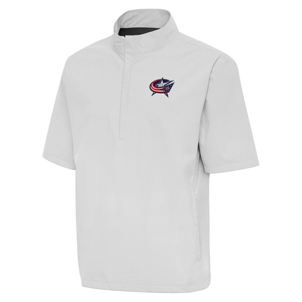 Columbus Blue Jackets Antigua Brisk Quarter-Zip Windbreaker - Heather Gray Jackets