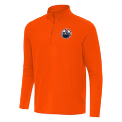 Edmonton Oilers Antigua Intent Quarter-Zip Top - Orange Tops