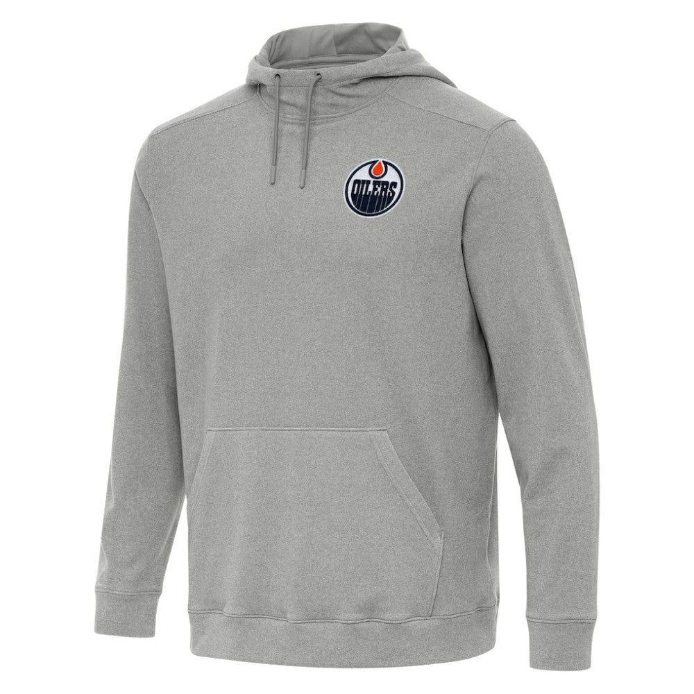 Edmonton Oilers Antigua Cloud Pullover Hoodie - Heather Gray Hoodies