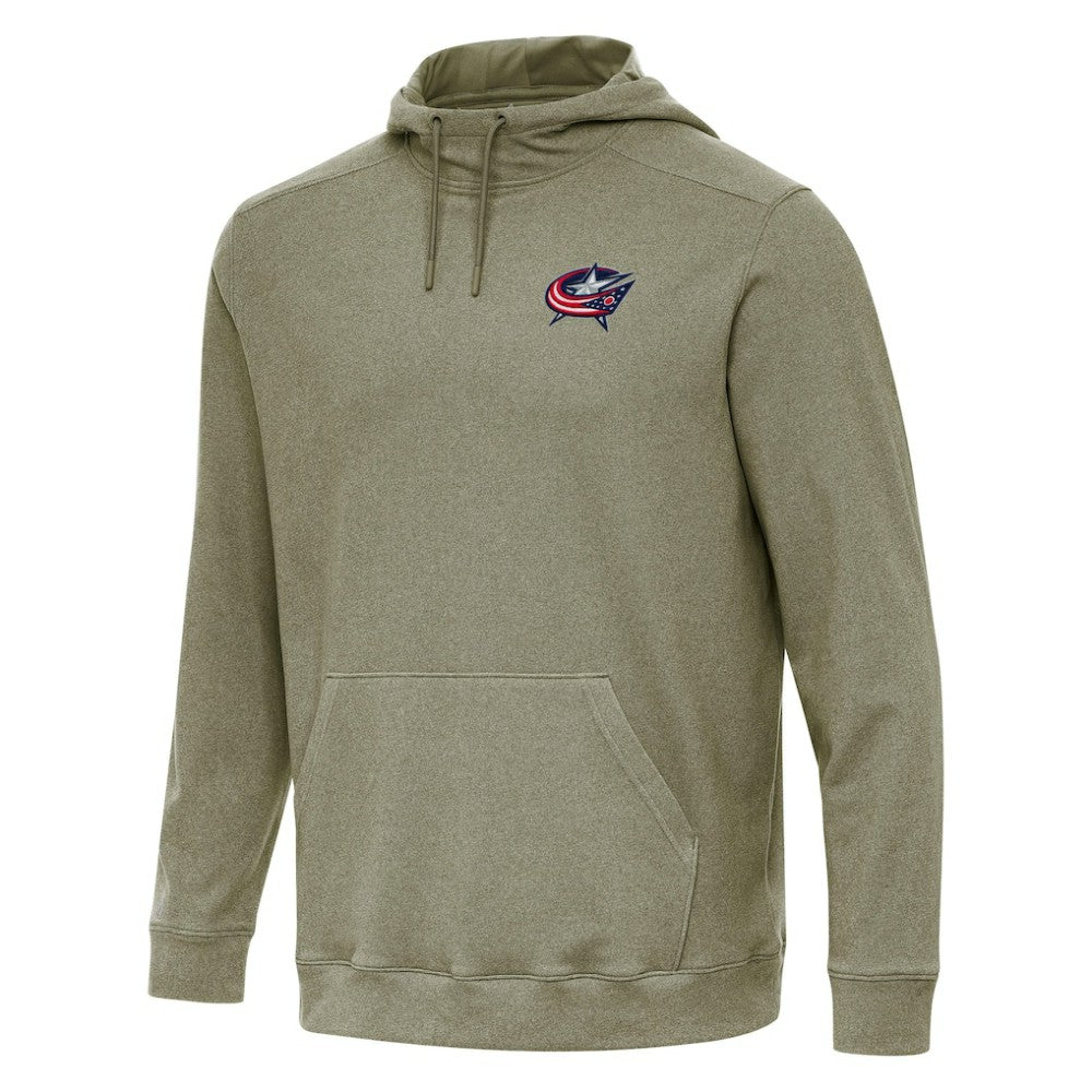 Columbus Blue Jackets Antigua Cloud Pullover Hoodie - Olive Hoodies