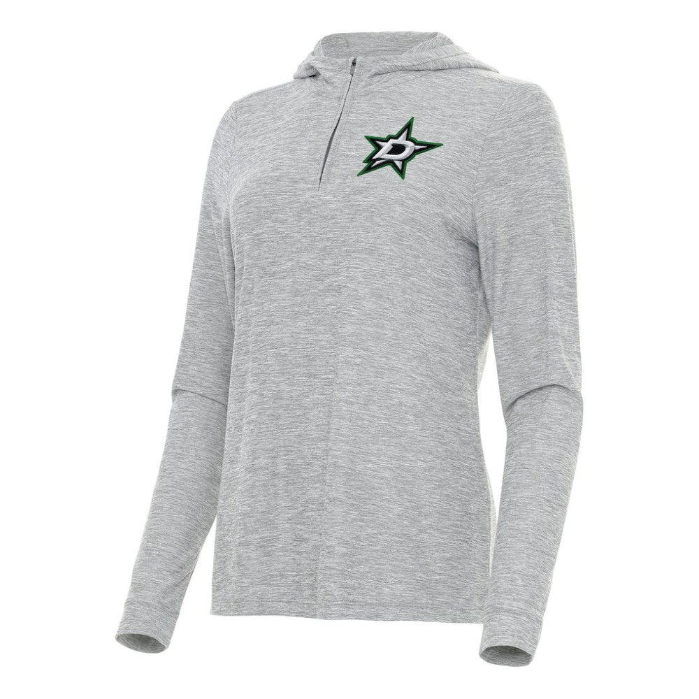 Dallas Stars Antigua Women's Daybreak Quarter-Zip Hoodie - Heather Gray Hoodies